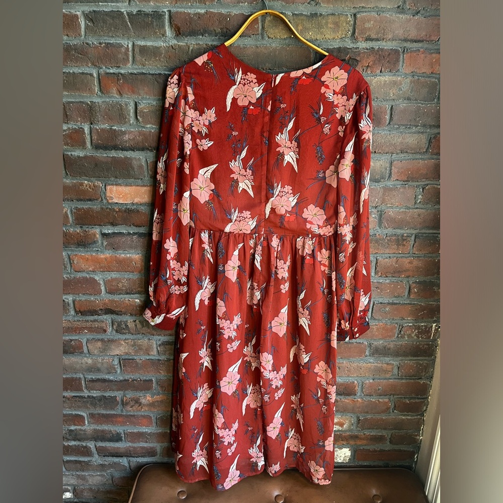 Anthropologie Dress sheer floral size 12 - Picture 3 of 8